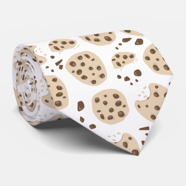 Chocolate Chip Cookies Pattern Tie (Rolled)