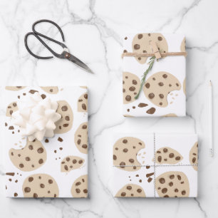 Chocolate Chip Cookies Pattern Wrapping Paper Sheet