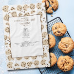 Chocolate Chip Cookies Recipe Keepsake Tea Towel<br><div class="desc">A cute chocolate chip cookies pattern. An ideal design for adults and kids who love chocolate chip cookies,  desserts,  biscuits,  baking,  food illustrations etc. This chocolate chip cookie pattern is perfect for home décor,  kitchen décor,  birthday party décor and gifts.</div>