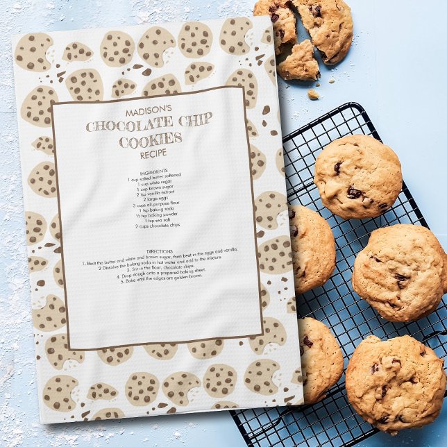 Chocolate Chip Cookies Recipe Keepsake Tea Towel (Chocolate Chip Cookies Recipe Keepsake Kitchen Towel)