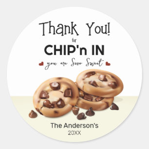 Chocolate Chip Cookies Thank You Classic Round Sticker