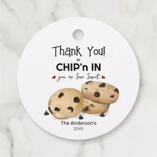 Chocolate Chip Cookies Thank You Favour Tags