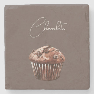 Chocolate Chip Muffin Cupcake Birthday Stone Coaster