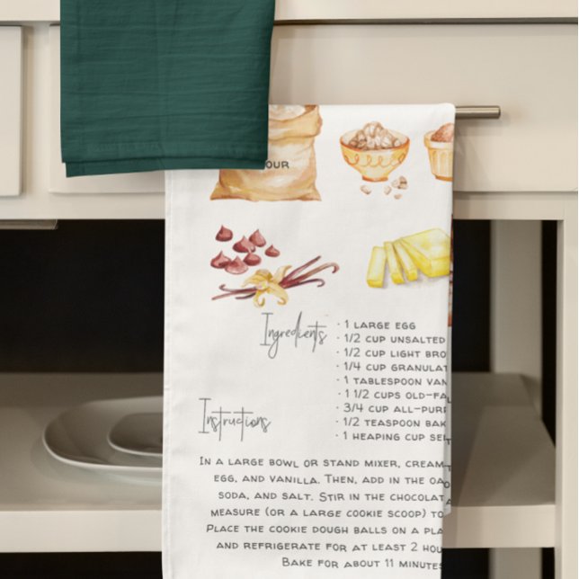 Chocolate Chip Oatmeal Cookie | Recipe Heirloom Tea Towel (Creator Uploaded)