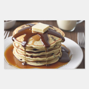 Chocolate Chip Pancakes Rectangular Sticker