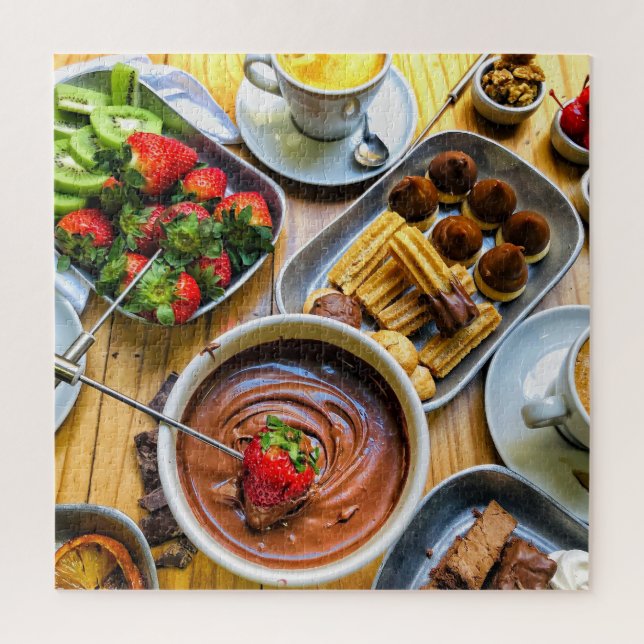 Chocolate Churros Fondue Sweet Tasty Food Party Jigsaw Puzzle (Vertical)