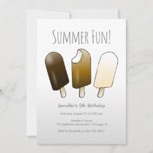 Chocolate Coated Ice Cream Bars Invitation