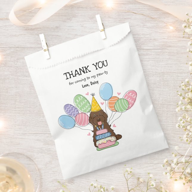 Chocolate Cockapoo Cavapoo Birthday Party  Favour Bags (Clipped)