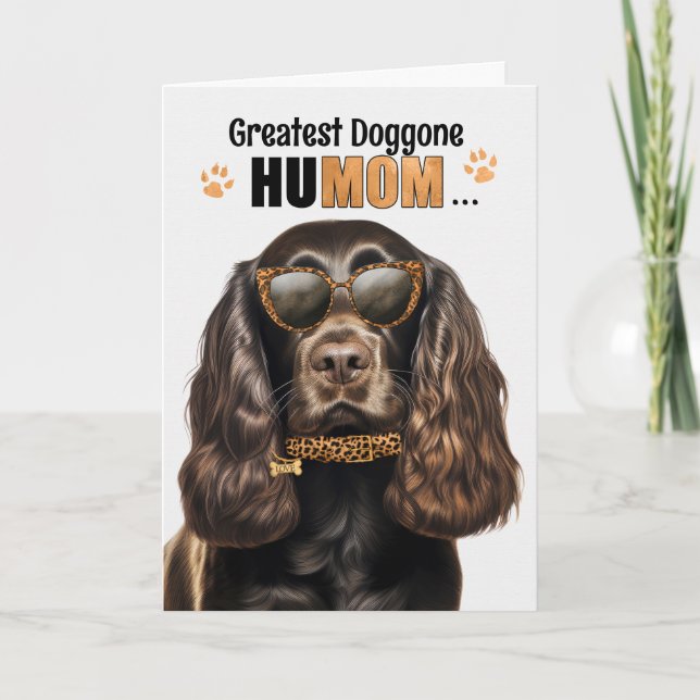 Chocolate Cocker Dog Best HuMOM Ever Mother's Day Holiday Card (Front)