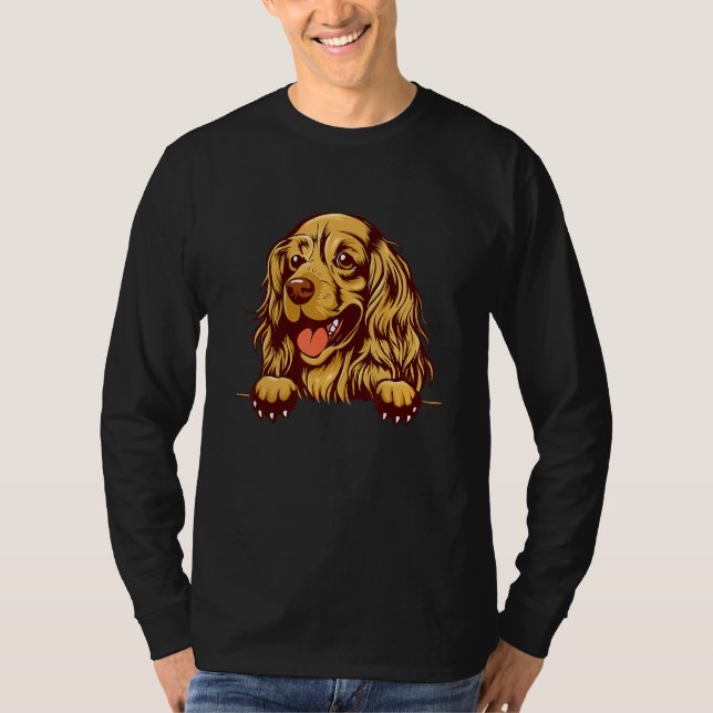 Chocolate Cocker Spaniel Dog  Puppy Animal  Dog T-Shirt (Front)