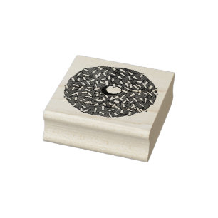 Chocolate Coconut Doughnut Doughnut Breakfast Stam Rubber Stamp