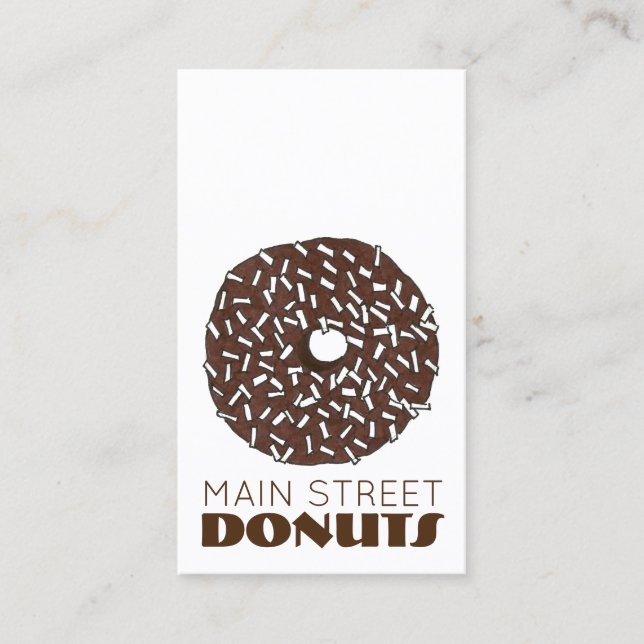 Chocolate Coconut Doughnut Doughnut Shop Doughnuts Business Card (Front)