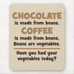 Chocolate, Coffee, Beans, Vegetables - Novelty Mouse Pad