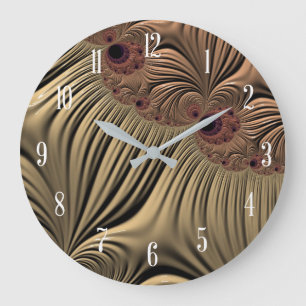 Chocolate Coffee Colour with Numbers Large Clock