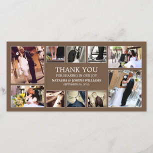 CHOCOLATE COLLAGE WEDDING THANK YOU CARD