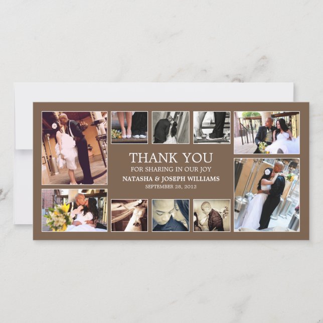 CHOCOLATE COLLAGE | WEDDING THANK YOU CARD (Front)