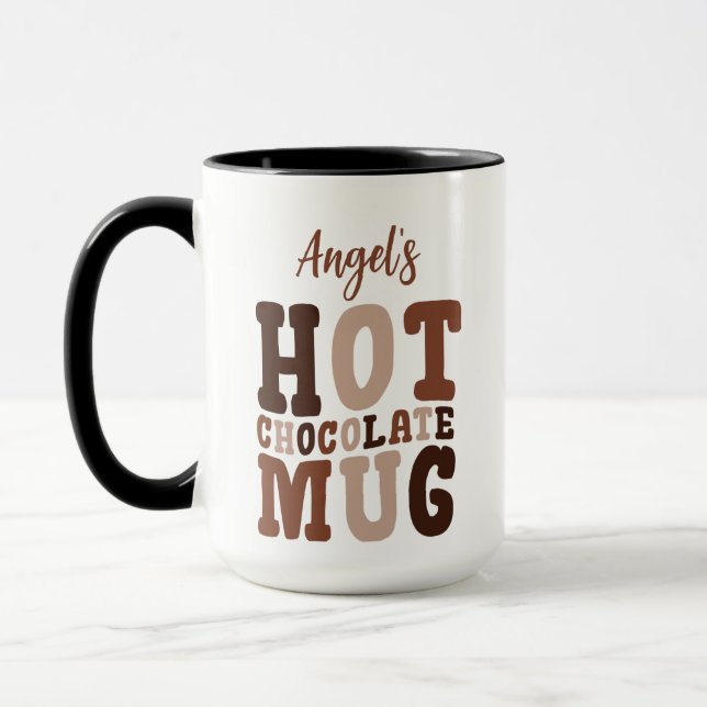 Chocolate Colors Custom (So-&-So's) Hot Chocolate  Mug (Left)
