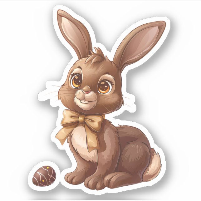 Chocolate Coloured Easter Bunny and Egg (Front)