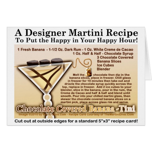 Chocolate Covered Banana Martini Recipe Card (Front Horizontal)