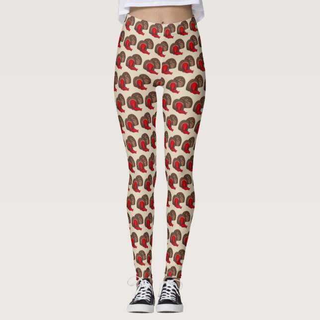 Chocolate Covered Cherry Cordial Valentine's Candy Leggings (Front)