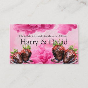 Chocolate Covered Strawberries Delivery Business Card