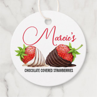Chocolate Covered Strawberries Favour Tags
