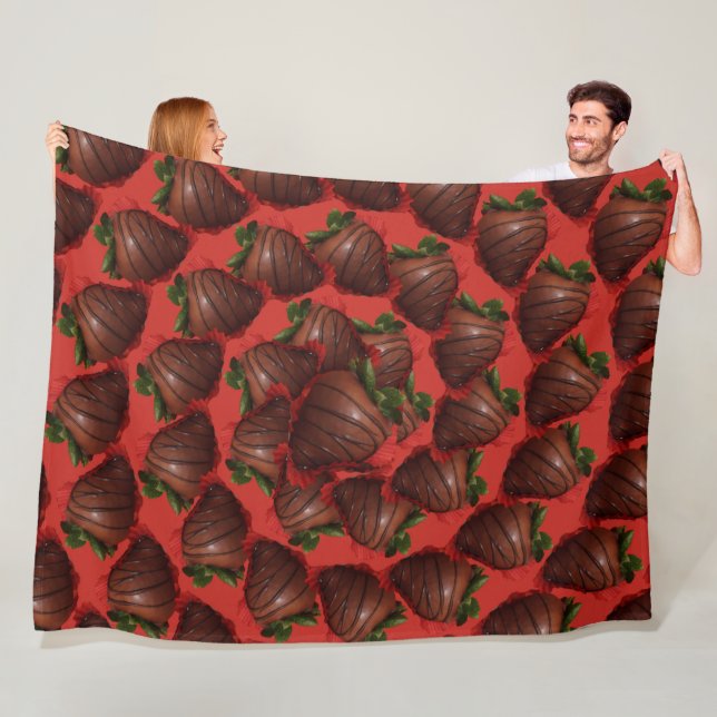 Chocolate Covered Strawberries Fleece Blanket (In Situ)
