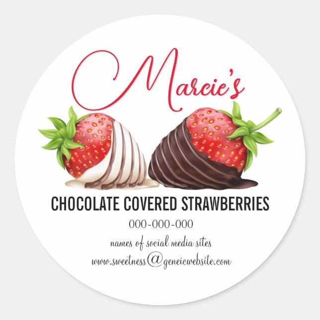 Chocolate Covered Strawberries Package Labels (Front)