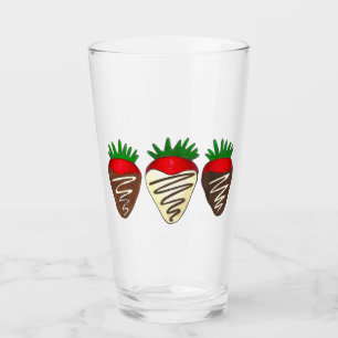 Chocolate Covered Strawberries Valentine's Day Glass