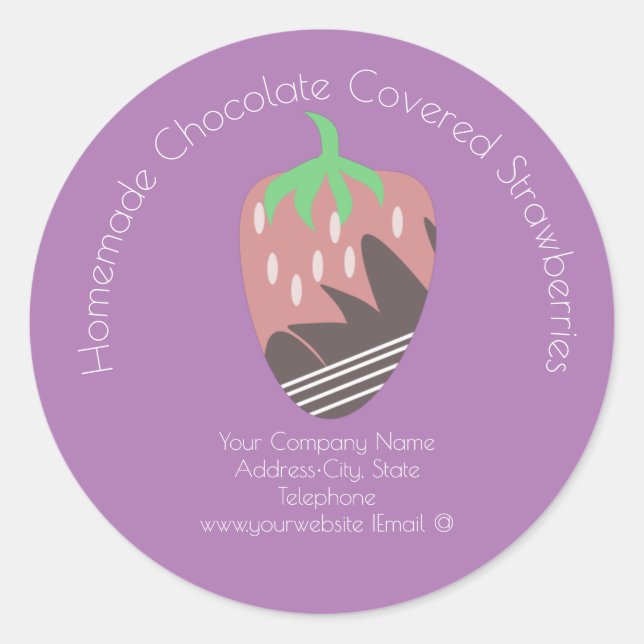 Chocolate Covered Strawberry Business Logo Label (Front)