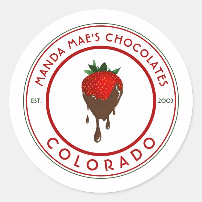 chocolate covered strawberry  classic round sticker (Front)