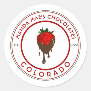 chocolate covered strawberry  classic round sticker