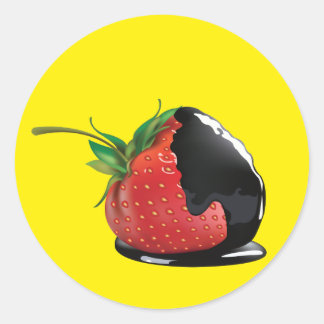 Chocolate Covered Strawberry Classic Round Sticker