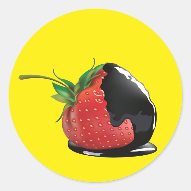 Chocolate Covered Strawberry Classic Round Sticker (Front)