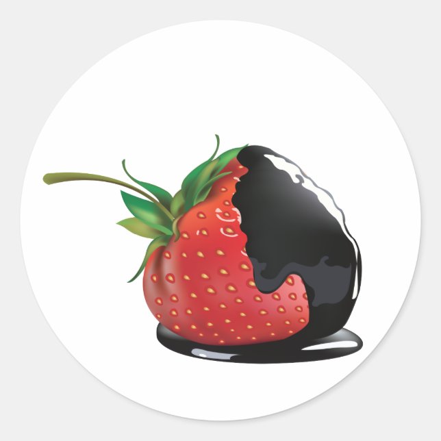 Chocolate Covered Strawberry Classic Round Sticker (Front)
