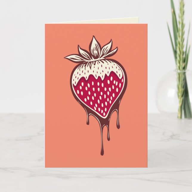 chocolate covered strawberry holiday card (Front)