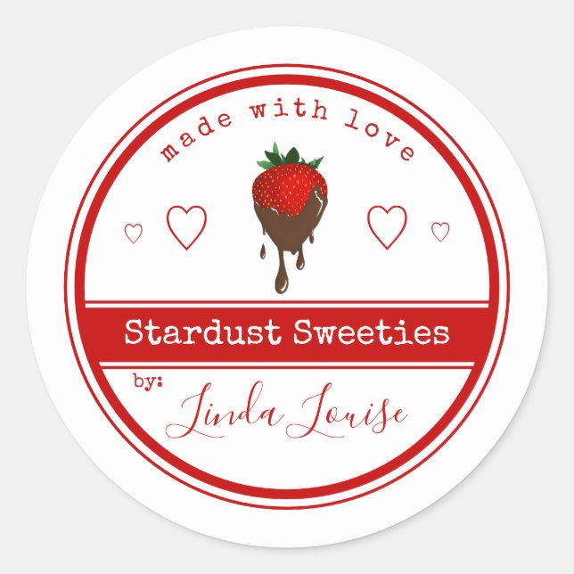 chocolate covered strawberry labels (Front)