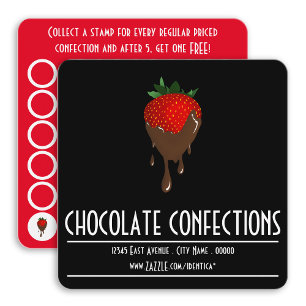 chocolate covered strawberry square stamp card