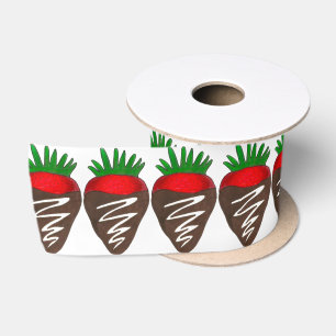 Chocolate Covered Strawberry Strawberries Ribbon Satin Ribbon