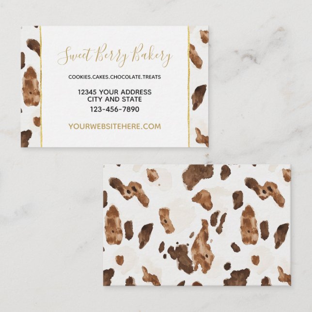 Chocolate Cream Brown Abstract Business Card (Front/Back)