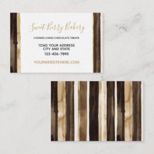 Chocolate Cream Brown Stripes Business Card