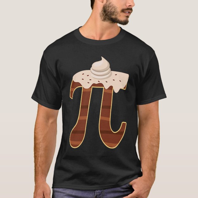 Chocolate Cream Pi Day Pie Math Foodie Pun Nerd T-Shirt (Front)