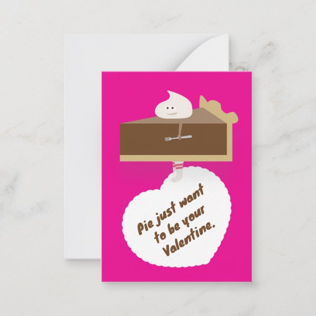 Chocolate Creme Pie Valentine Note Card (Front)
