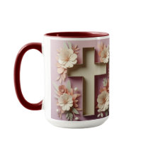 Chocolate Cross Floral Mug ai design 