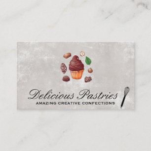 Chocolate Cup Cake and Confections Whisk Business Card