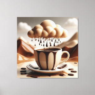 Chocolate Cup with Fantasy Cloud Dripping Canvas Print