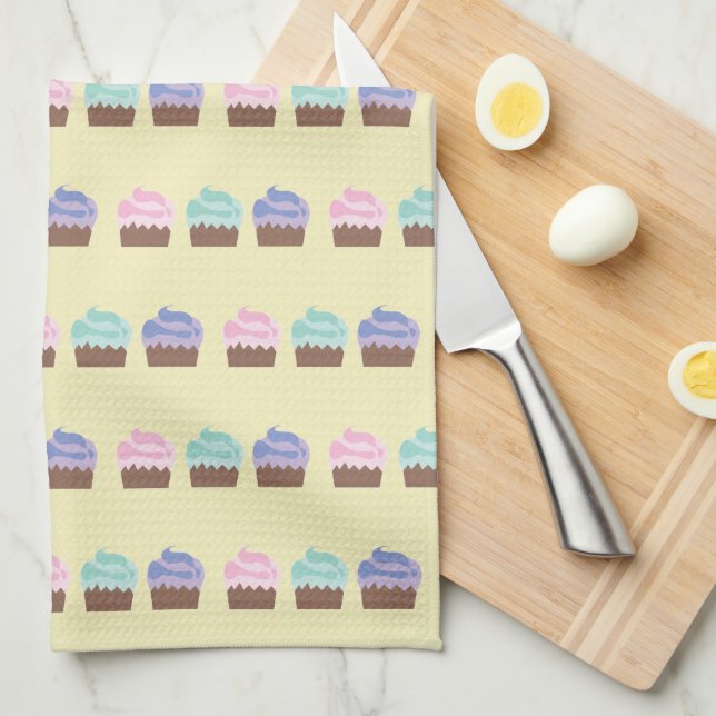 Chocolate Cupcake Baker Kitchen Tea Towel (Quarter Fold)