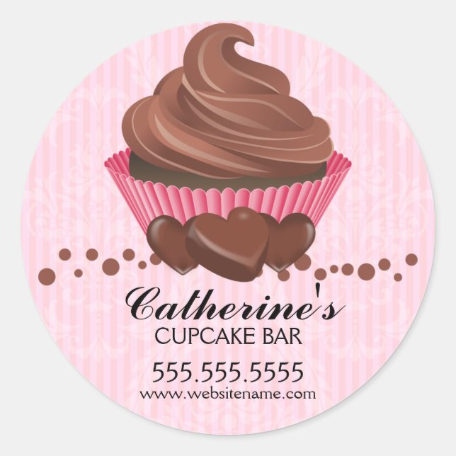 Chocolate Cupcake Bakery Stickers (Front)