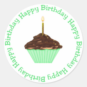 Chocolate Cupcake Birthday Sticker