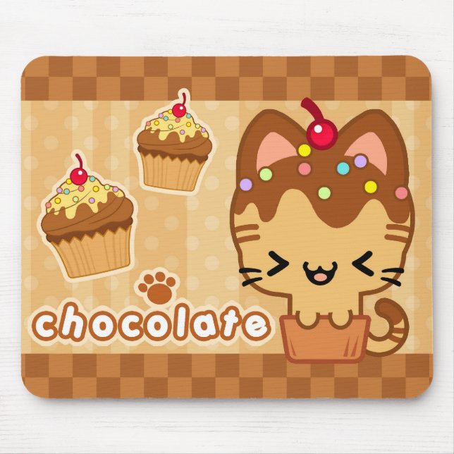 Chocolate Cupcake Kitty Mousepad (Front)